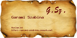 Garami Szabina névjegykártya